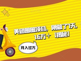 美团圈圈项目,刚做了7天,收益1.6万+【揭秘】