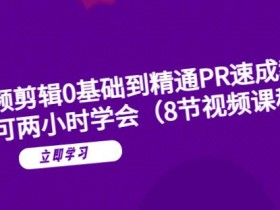 短视频剪辑0基础到精通PR速成教学:最快可两小时学会