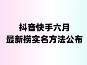 外面收费1800的最新快手抖音捞实名方法,会员自测【随时失效】