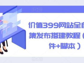 价值399网站全自动采集发布搭建教程(附软件+脚本)【揭秘】