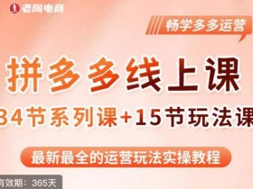 老陶·2023全新【多多运营玩法系列课】,最新最全的运营玩法实操教程