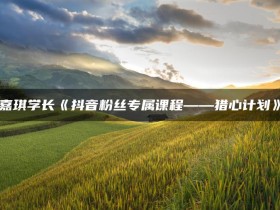 嘉琪学长《抖音粉丝专属课程 猎心计划》视频教程