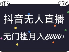 无人直播抖音小游戏,无脑、无门槛确轻松上手,月入8000+