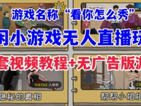 抖音爆火的休闲小游戏“看你怎么秀”无人直播玩法【含全套开播教程+无广告版游戏+工具软件】