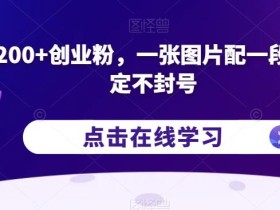 日引200+创业粉,一张图片配一段话,稳定不封号【揭秘】