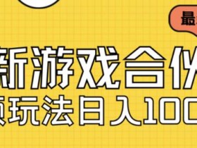 最新快手游戏合伙人视频玩法小白也可日入500+