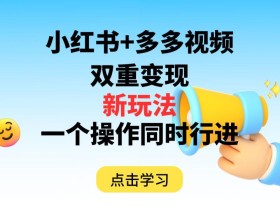 多多视频+小红书,双重变现新玩法,可同时进行【揭秘】