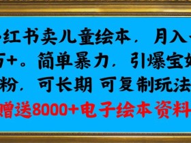 小红书卖儿童绘本,月入一万+,简单暴力,引爆宝妈粉,可长期可复制玩法(赠送8000+电子绘本资料)