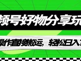 视频号好物分享玩法,无需操作直接搬运,轻松日入1000+!【揭秘】