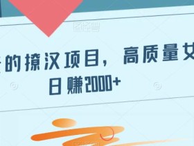 屌炸天的撩汉项目,高质量女粉日赚2000+