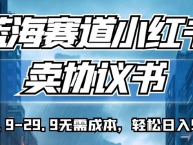 蓝海赛道小红书卖协议书,一单9.9-29.9无需成本,轻松日入500+!【揭秘】