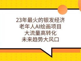 23年最火的银发经济,老年人AI绘画项目,大流量高转化,未来趋势大风口【揭秘】