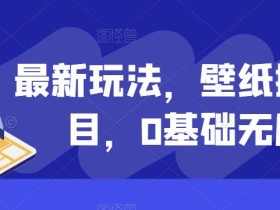 最新玩法,壁纸搬砖项目,0基础无脑操作