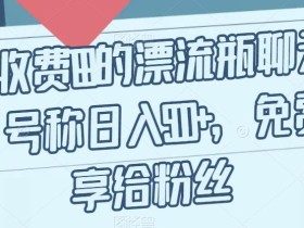 外面收费199的漂流瓶聊天项目,号称日入500+【揭秘】