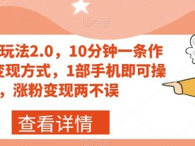 搞笑号新玩法2.0,10分钟一条作品,3种变现方式,1部手机即可操作,涨粉变现两不误