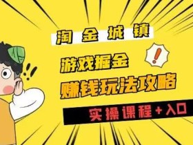 淘金城镇全攻略玩法,玩游戏赚钱零撸项目