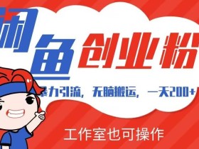 暴力引流,无脑搬运,闲鱼创业粉引流一天200+,可工作室操作全套教程详细步骤【揭秘】