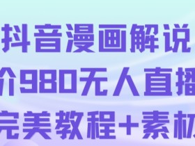 抖音无人直播解说动漫人气特别高现外售价980(带素材)