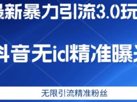 最新暴力引流3.0版本,抖音无id暴力引流各行业精准用户