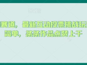 抖音蓝海赛道,最新互动投票挑战玩法,制作简单,条条作品点赞上千【揭秘】