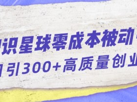 知识星球零成本被动引流创业粉一天300+【揭秘】