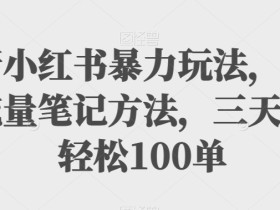 最新小红书暴力玩法,独家拉流量笔记方法,三天新号轻松100单【揭秘】