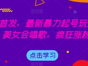 全网首发,最新暴力起号玩法,AI美女会唱歌,疯狂涨粉【揭秘】