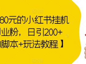价值1980元的小红书挂机引流创业粉,日引200+【自动脚本+玩法教程】【揭秘】