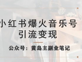 小红书爆火音乐号引流变现项目,视频版一条龙实操玩法分享给你