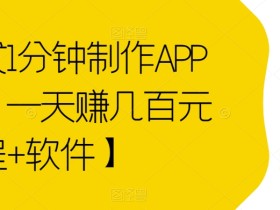 傻瓜式1分钟制作APP软件,一天赚几百元【教程+软件】【揭秘】