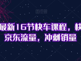 2023最新16节快车课程,快速提升京东流量,冲刺销量
