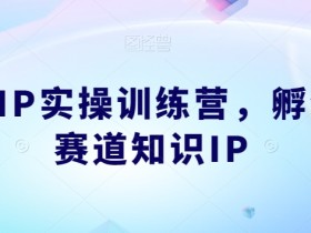 知识IP实操训练营,孵化多赛道知识IP