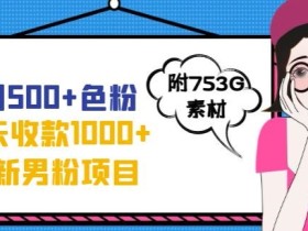 一天收款1000+元,最新男粉不封号项目,拒绝大尺度,全新的变现方法【揭秘】