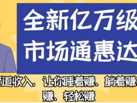全新亿万级蓝海市场通惠达cps,最强管道收入,让你睡着赚、躺着赚、玩着赚、轻松赚【揭秘】
