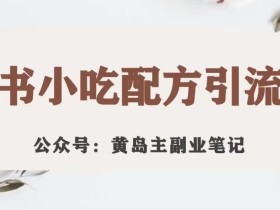 黄岛主·小红书小吃配方引流变现项目,花988买来拆解成视频版课程分享