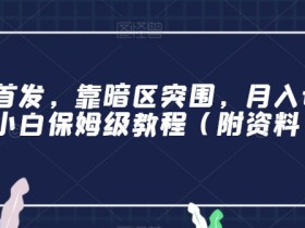 全网首发,靠暗区突围,月入过万,小白保姆级教程(附资料)【揭秘】