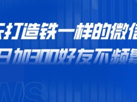 7天打造铁一样的微信号,日加300好友不频繁!