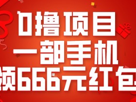 0撸项目,一部手机领666元红包,操作无难点