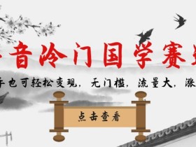 抖音冷门国学赛道,新手也可轻松变现,无门槛,流量大,涨粉快