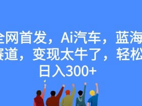 全网首发,Ai汽车,蓝海赛道,变现太牛了,轻松日入300+【揭秘】