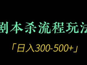 剧本杀全流程玩法项目,日入300-500+