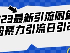 2023最新引流闲鱼创业粉暴力引流日引200+【揭秘】
