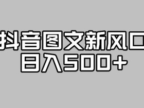 抖音图文最新风口,流量扶持非常高,日入500+【揭秘】