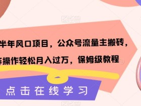 2023下半年风口项目,公众号流量主搬砖,矩阵操作轻松月入过万,保姆级教程