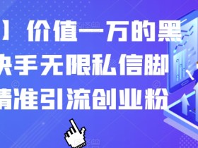 【火爆】价值一万的黑科技快手无限私信脚本,精准引流创业粉