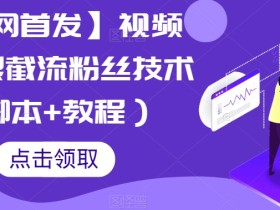 【全网首发】视频号无限截流粉丝技术(脚本+教程)