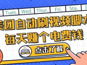 美团视频掘金,解放双手脚本全自动运行,不需要人工操作可批量操作【揭秘】
