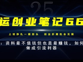 亚运创业笔记66计第25计:资料最不值钱但也是最赚钱,如何把资料做成引流利器