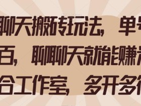 全新聊天搬砖玩法,单号日入上百,聊聊天就能赚米,适合工作室,多开多得【揭秘】