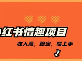 最新小红书情趣项目,日入千,高佣金高收入,操作简单,长期稳定